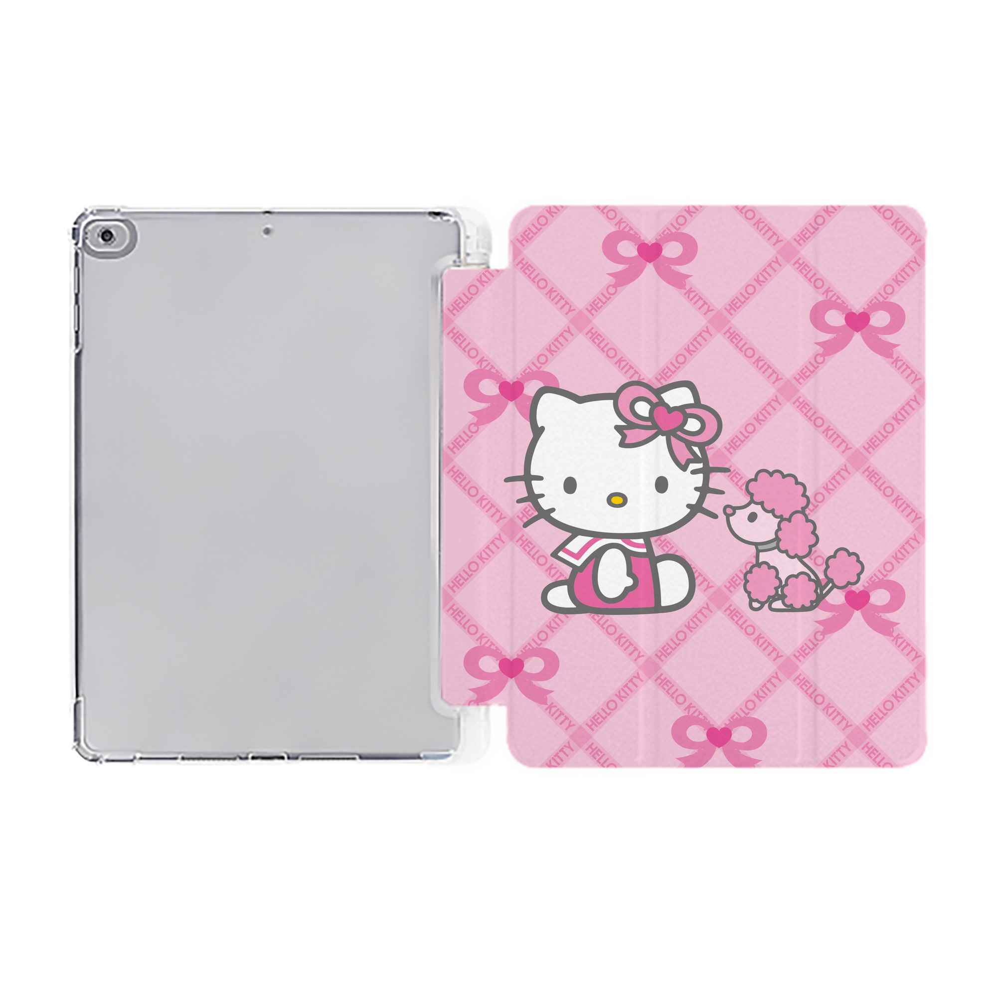 （画像用） Hello Kitty ハローキティ IPad ケース ペン収納付き 三つ折りスタンド PUレザー×シリコン 対応機種9.5/10.5/10.9インチ